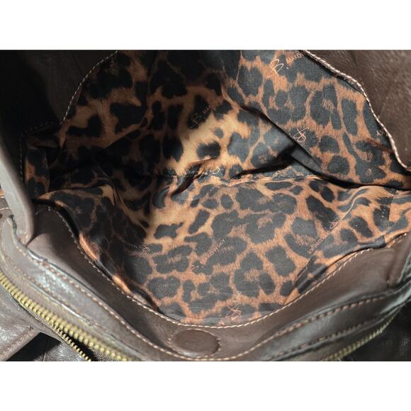 B. Makowsky Shoulder Bag Brown Leather Copper Hardware Large Slouchy Bag - Picture 14 of 16